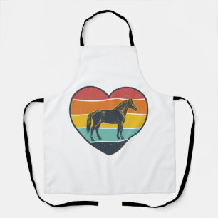 Vintage-Pferd-Herz-Sonnenuntergang-Vektordesign_1 Schürze