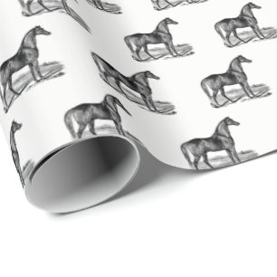 Vintage Pferd Stehend Geschenkpapier