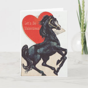 Vintage-Pferd-Valentinstag Feiertagskarte