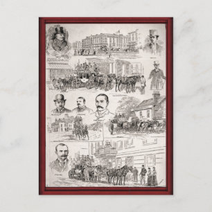 Vintage Pferde am Arbeitsplatz Postkarte