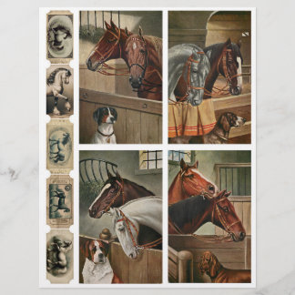 Vintage Pferde & Hunde Ephemera Fussy Cuts