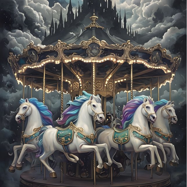 Vintage Pferde Karussell Decoupage Papier. Seidenpapier (Von Creator hochgeladen)