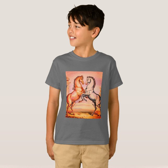 Vintage Pferde Kid-T - Shirt (Vorne ganz)