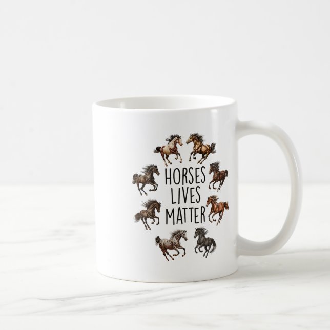 Vintage Pferde Lebt 1 Kaffeetasse (Rechts)