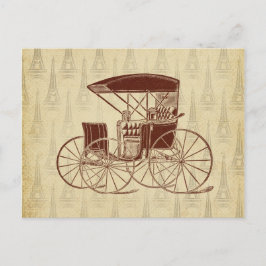 Vintage Pferdebeförderung in Paris Postkarte