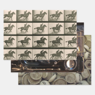 Vintage Pferdefotografie Geschenkpapier Set
