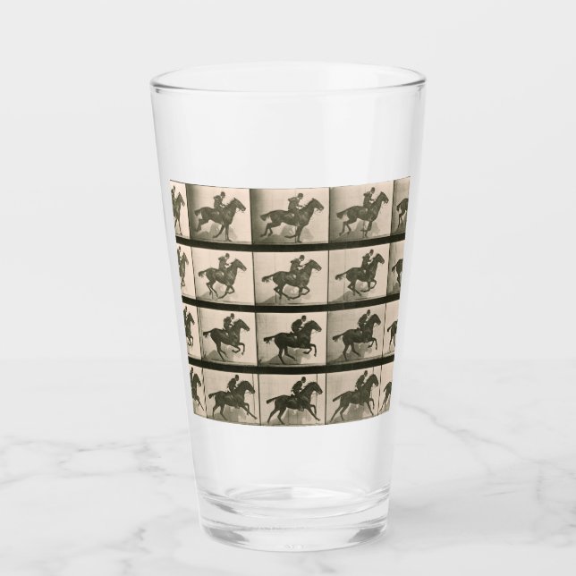 Vintage Pferdefotografie Glas (Vorderseite)