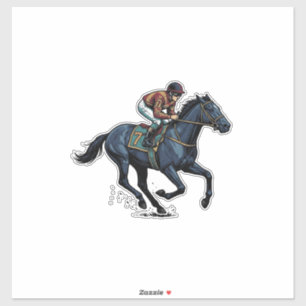 Vintage-Pferderennen-Jockey-Vektordesign_1 Aufkleber