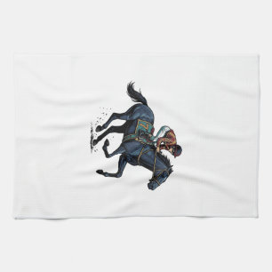 Vintage-Pferderennen-Jockey-Vektordesign_1 Geschirrtuch