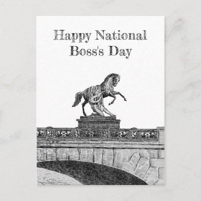 Vintage Pferdeskulptur Postkarte (Vorderseite)