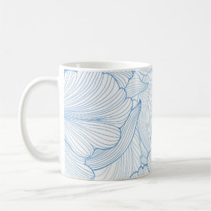 Vintage-Pfingstrose: Nahtloses Blumenmuster Kaffeetasse