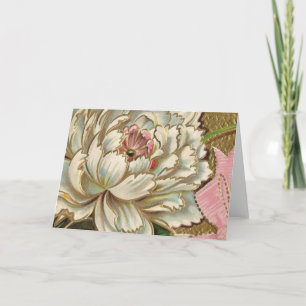 Vintage Pfingstrosen-Blume Karte