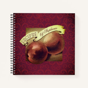 Vintage Pfirsiche Elegante Rezepte Retro Notizbuch