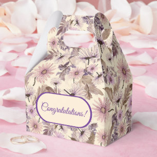 Vintage Pfirsichfarben und rosa Wildblumen Geschenkschachtel