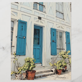 Vintage Pflanze des Weißen Hauses Blue Gray Scrapb