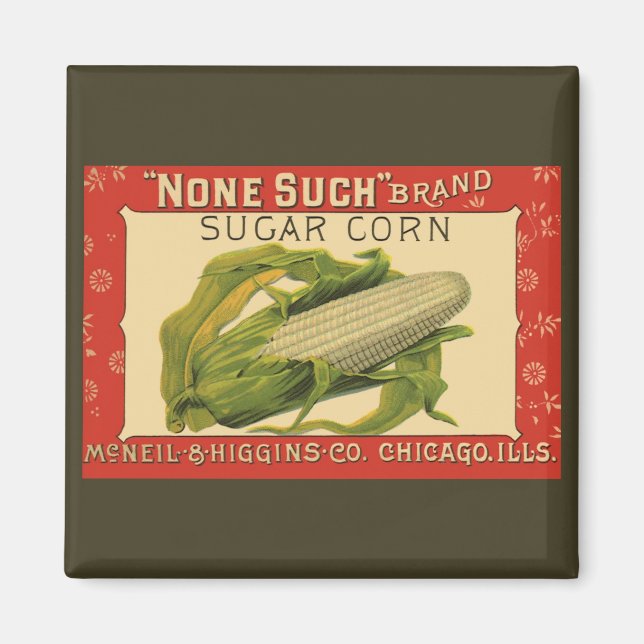 Vintage Pflanzenkennzeichen, kein Zuckermais Magnet (Vorne)
