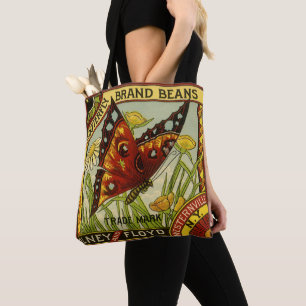 Vintage Pflanzenkennzeichen Kunst, Schmetterlingsm Tasche