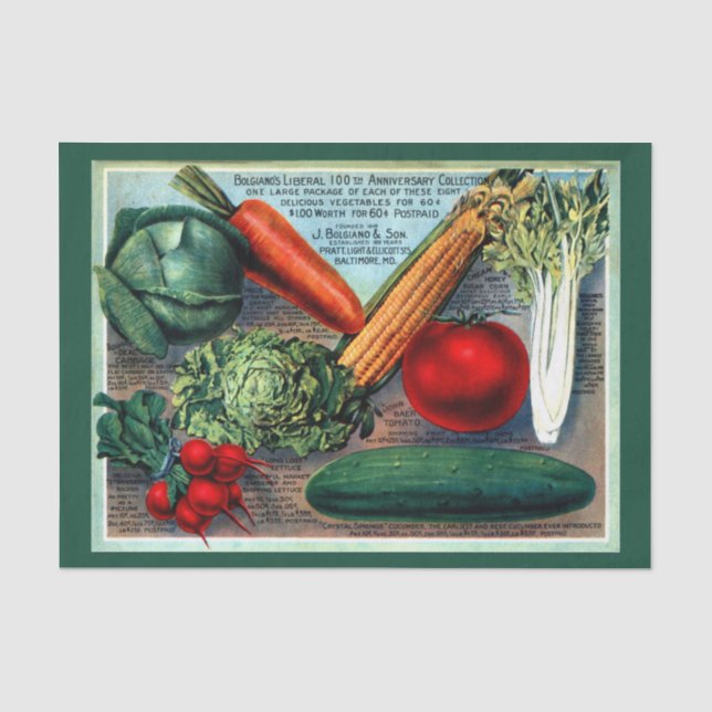 Vintage Pflanzensamenpackung Ephemeride Seidenpapier (Vorderseite)