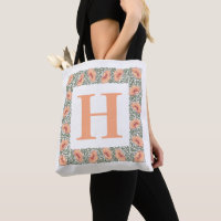 Vintage Pflaume Monogramm Pfirsichblütenreste