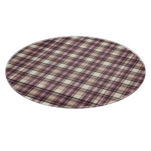 Vintage Pflaume Purpur & Creme Tartan Karo Schneidebrett