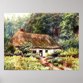 Vintage Phantastische Friedliche Landschaft Poster