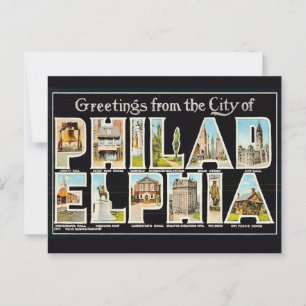 Vintage-Philadelphia-Grußkarte  Postkarte