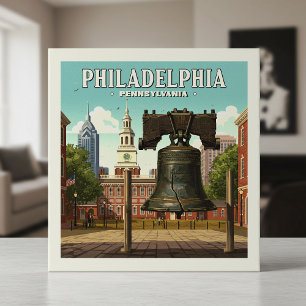 Vintage Philadelphia Pennsylvania Fliese