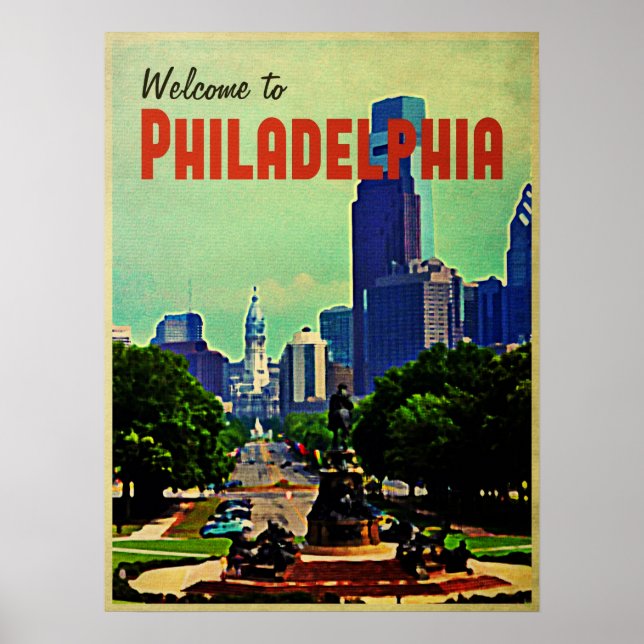 Vintage Philadelphia-Reise Poster (Vorne)