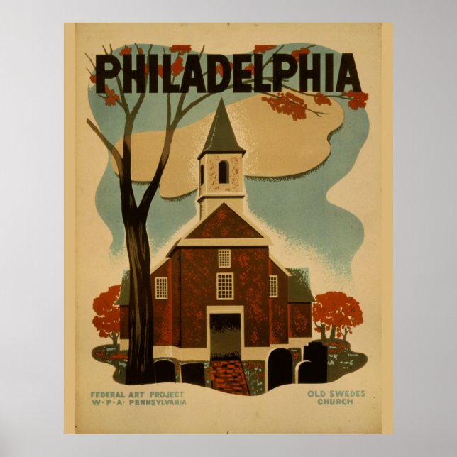 Vintage Philadelphia-Reiseplakat Poster (Vorne)