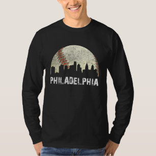 Vintage Philadelphia Stadt Stadtbild Baseball T-Shirt