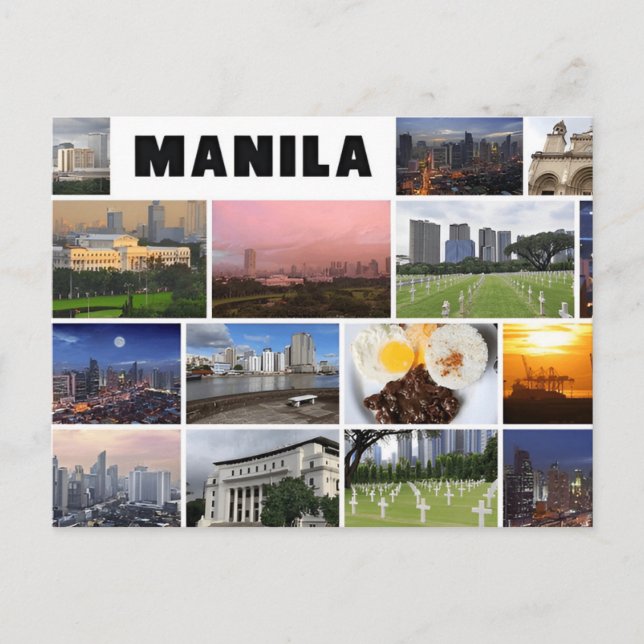 Vintage Philippinen Wasserfarbenretro Postkarte (Vorderseite)