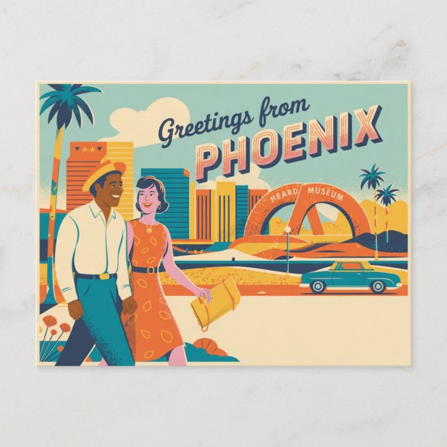 Vintage Phoenix Postkarte | Grüße von Phoenix (Vorderseite)