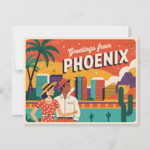 Vintage Phoenix Postkarte   Grüße von Phoenix