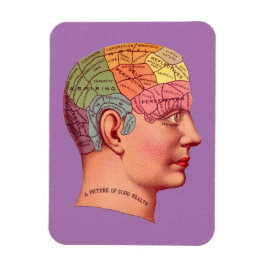 Vintage Phrenologie Kopf Minenkarte Magnet