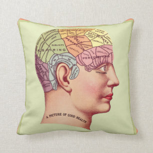 Vintage Phrenologie Kopfkissen Kissen