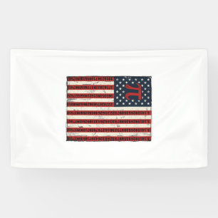 Vintage-Pi-Amerikanische-Flagge-Mathe-Lehrer-Shirt Banner