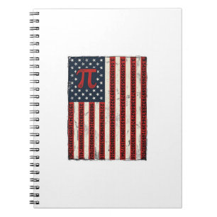 Vintage-Pi-Amerikanischer-Flagge-Mathe-Lehrer-Shir Notizblock