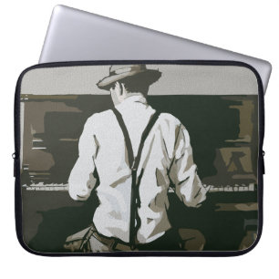 Vintage-Pianist in Harmonie Laptopschutzhülle