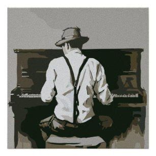 Vintage-Pianist in Harmonie Poster