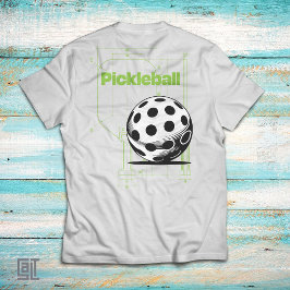 Vintage Pickleball Bauplan Technische Zeichnung T-Shirt