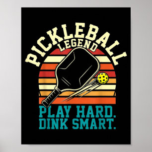 Vintage Pickleball Retro-Linien minimaler Klassike Poster
