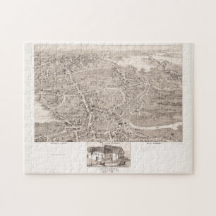 Vintage Pictorial Map of Weymouth MA (1880)