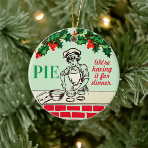 Vintage-Pie zum Abendessen Bäcker Bäckerei Kondito Keramik Ornament