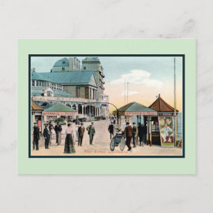 Vintage Pier Gates Llandudno Badeort Wales Postkarte
