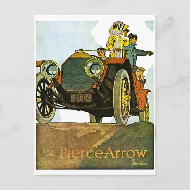Vintage Pierce-Arrow-Werbung Postkarte (Vorderseite)