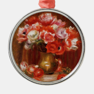 Vintage Pierre-Auguste Renoir Anemones Ornament Aus Metall