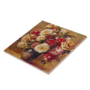 Vintage Pierre Auguste Renoir Rosenbouquet Fliese