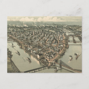 Vintage-Piktogrammkarte von Pittsburgh (1902) Postkarte