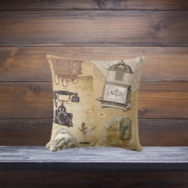 Vintage Pillow Journal-Aufkleber Kissen (Von Creator hochgeladen)