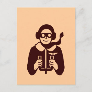Vintage Pilot - Postkarte